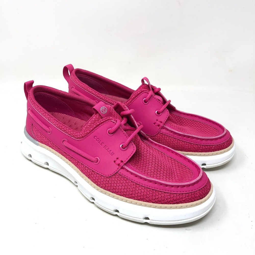 Cole Haan Womens 7.5 Zerogrand Regatta Boat Shoes Pink Mesh W25612